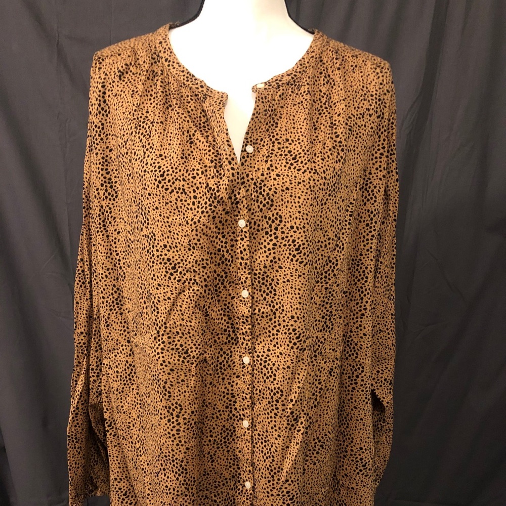 NWT Leopard Print Button Down